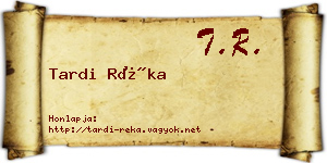Tardi Réka névjegykártya